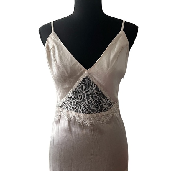 Revolve x SNDYS XS Ivory Satin Babydoll Wedding Fairy Slinky Maxi Slip Dress - Picture 4 of 14